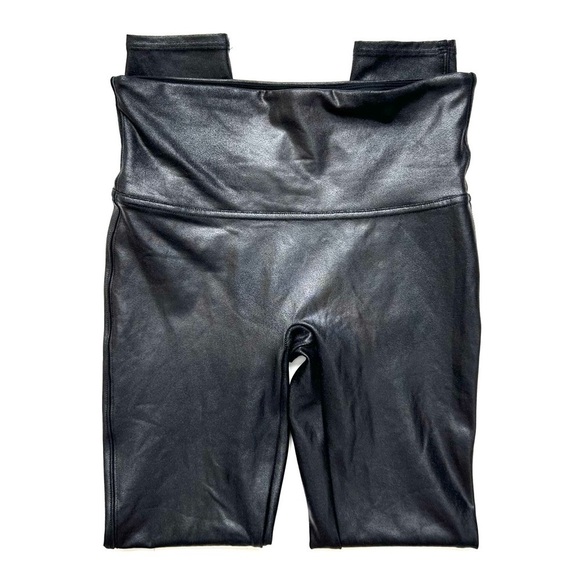 Spanx Faux Leather Leggings High Rise Full Length Size Medium - Picture 6 of 15